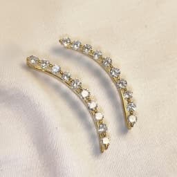 Nimoraa Elegant Crescent Ear Cuffs with Sparkling CZ Gems 1