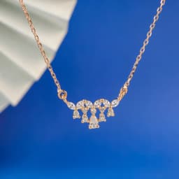 Dazzling Rose Gold Drop Necklace with Crystals 1