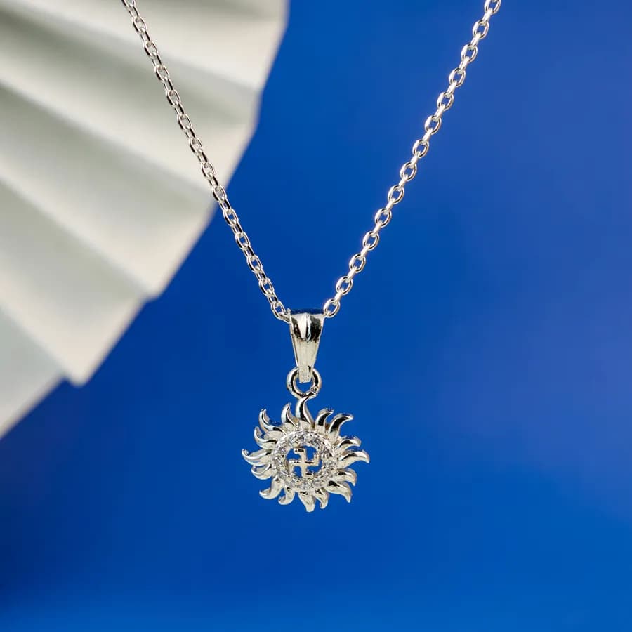 Divine Sunburst Silver Pendant