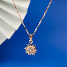 Elegant Sunburst Rose Gold Pendant Chain 1