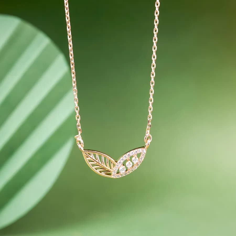 Gold Leaf Duo Necklace
