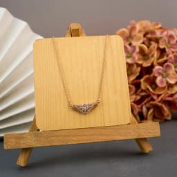 Rose Gold Floral Charm Necklace 1