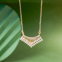 Elegant Radiance Rose Gold Fan Necklace 1