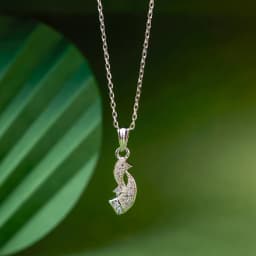Celestial Silver Crescent Pendant Necklace 1