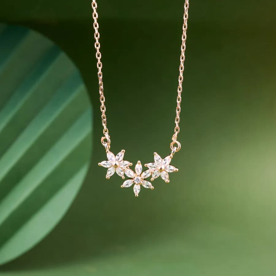 Starry Elegance Rose Gold Pendant