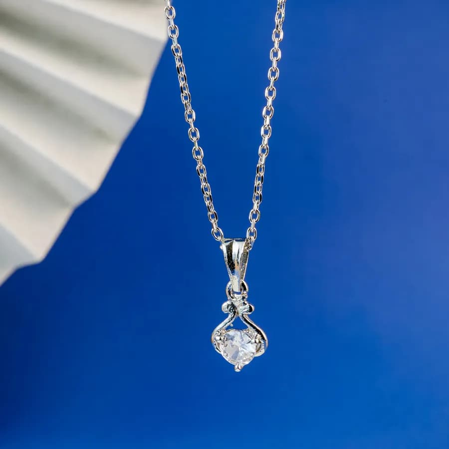 Elegant Silver Loop Pendant Necklace