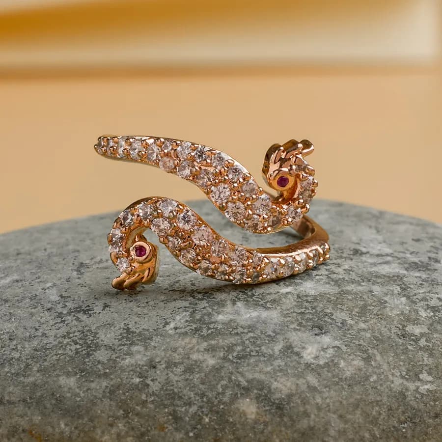 Rose Gold Serpentine Charm Ring