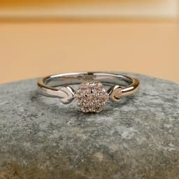 Charming Silver Floral Heart Ring 1