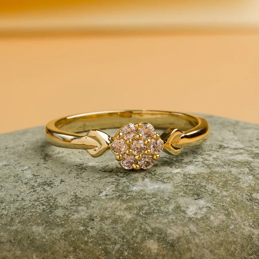 Floral Elegance Heart Ring