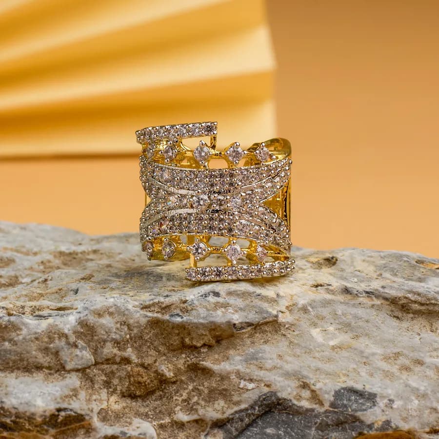 Sleek Radiance Broad Band Ring