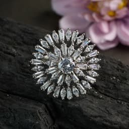 Floral Elegance Silver Ring 1