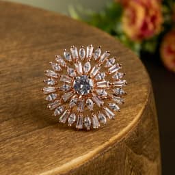 Rosy Elegance Geometric Ring 1