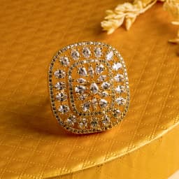 Sophisticated Gold Square Blossom Ring 1