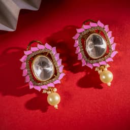Royal Rose Kundan Drop Earrings 1