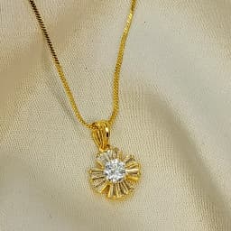 Sunlit Elegance Gold Pendant Necklace 1
