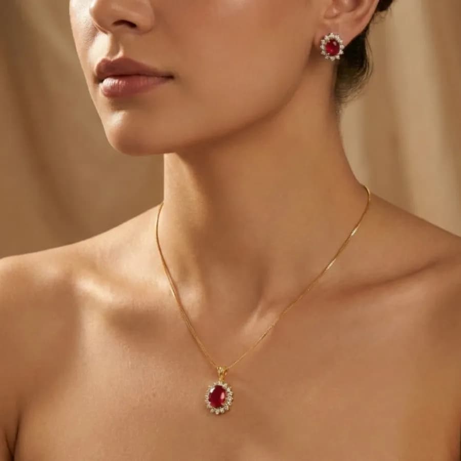 Aarohi Ruby Radiance Jewelry Collection