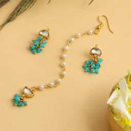 Vibrant Orange Gemstone Traditional Jewelry Set 1