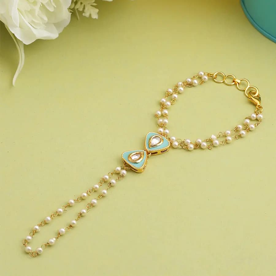 Elegant Pearl & Jade Accent Handpiece