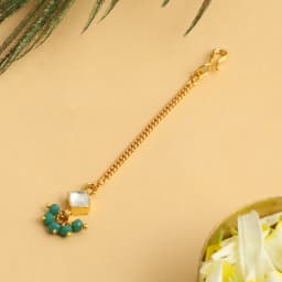 Elegant Ruby and Pearl Maang Tikka 1