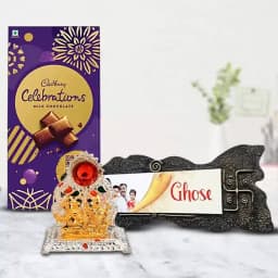 Appealing Handmade Name Plate with Chocolates n Antique Mandap 1