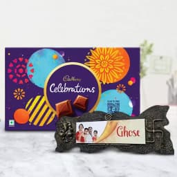 Wonderful Handmade Name Plate n Assorted Chocolates for Bday 1