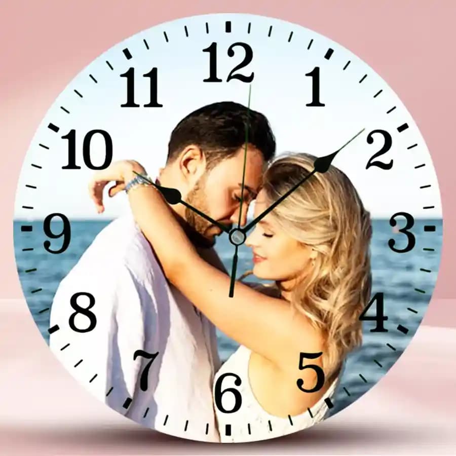 Wonderful Personalized Photo Glass Round Wall Clock