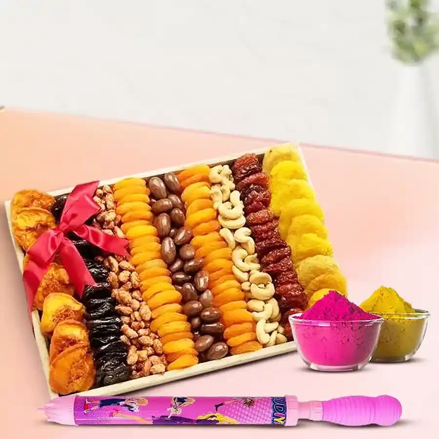 Ambrosial Dry Fruits n Nuts Gift Tray for Holi