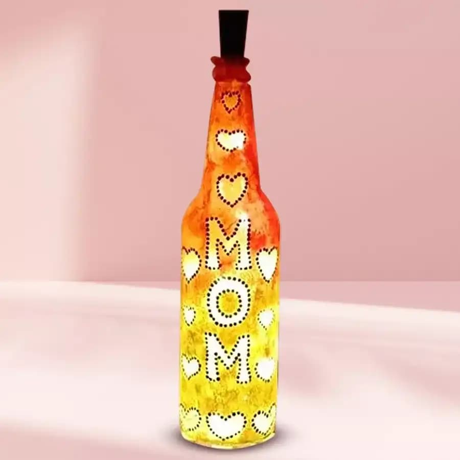 Beautifying Handcrafted LED Lighting Bottle Lamp for Best Mom