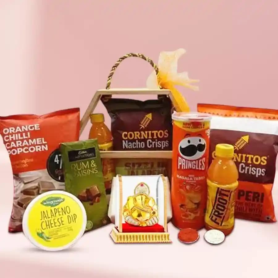 Amazing Matinee Time Bhai Dooj Gift Basket with Free Roli Tika
