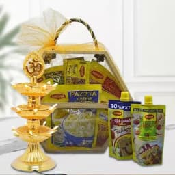Tasty Instant Noodles n Pasta Hamper with Tower Lamp N Roli Tika 1