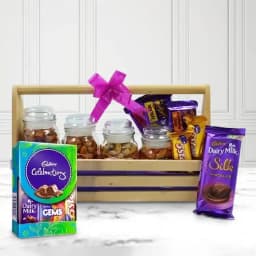 Gourmet Cashew Delight & Cadbury Chocolate Gift Basket 1