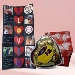 Arresting Love Infinity Personalized Explosion Card with Heart Shape Sapphire Chocolates 1