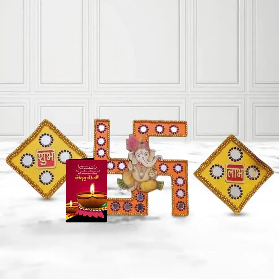 Auspicious Shubh-Labh N Swastik Gate Decor