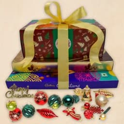 Delightful Chocolate Tower Gift with Cake N X-mas Decor 1