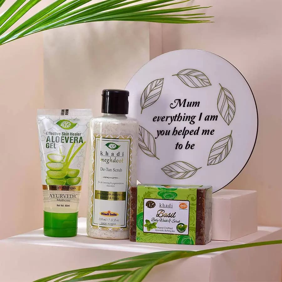 Natural Beauty Hamper with Acrylic Momento for Mom