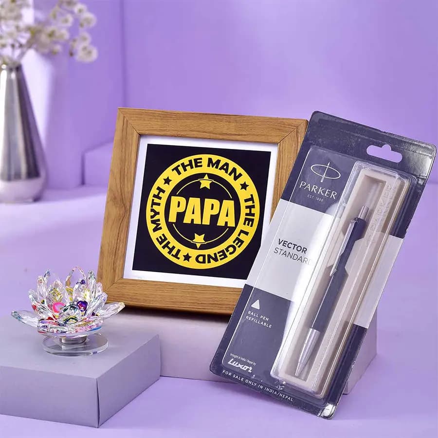 Father's Day Deluxe Gift Set with Pen and Crystal Decor
