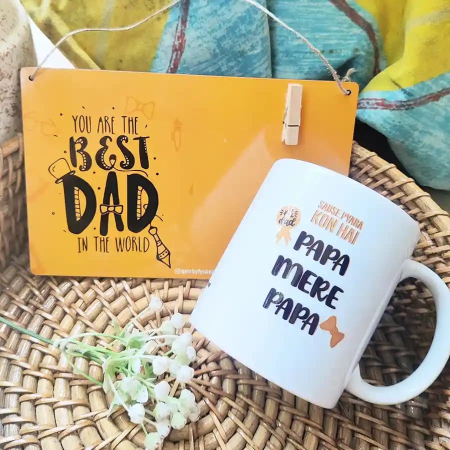 Heartfelt Wall Decor and Mug Gift Set for Dad
