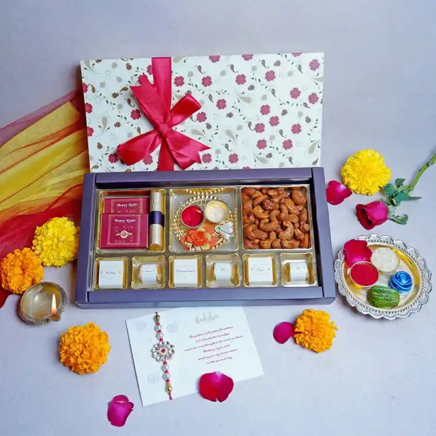 Winsome Box of Rakhi N Chocolates