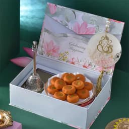 Divine Diwali Box Brass Bell N Sweet 1