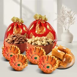 Diwali Sweets with Nuts N Diya Radiance 1