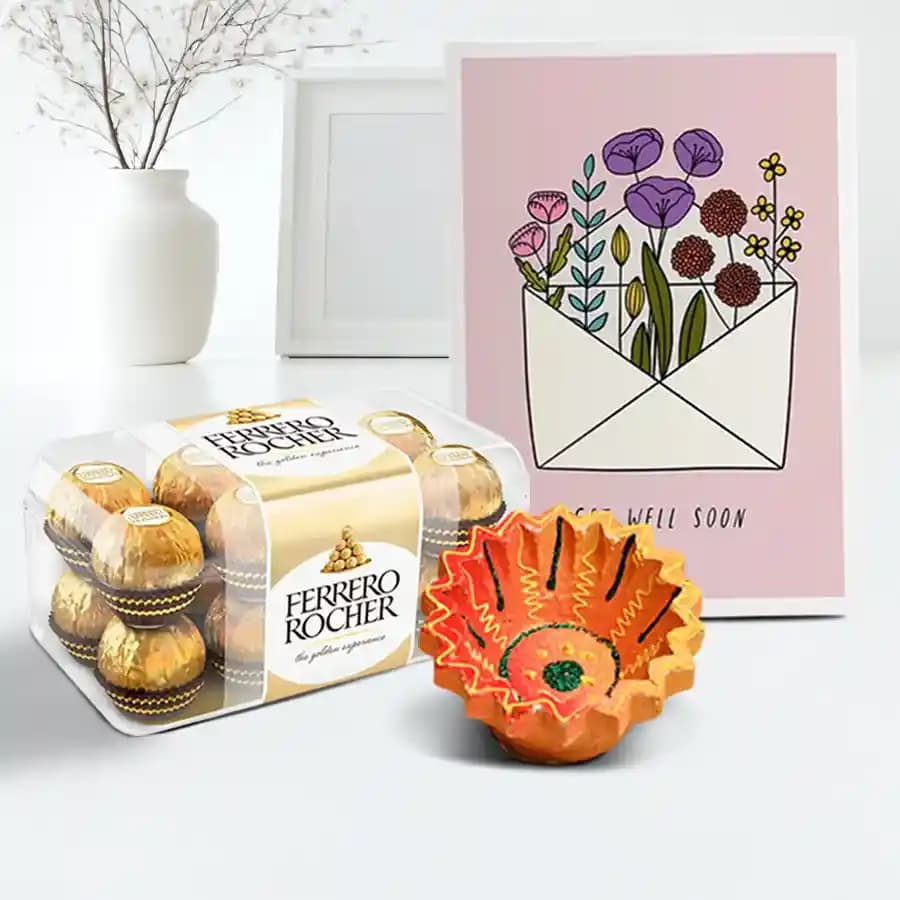 Shine Bright Diya With Ferrero Rocher