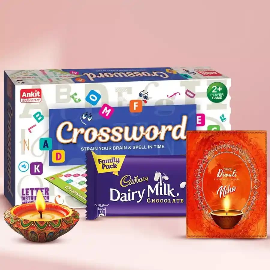 Diya And Chocolate Diwali Delight