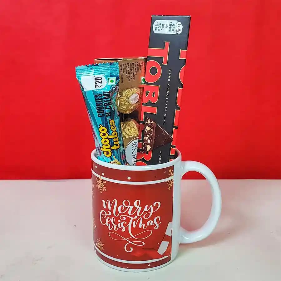 Christmas Mug N Chocolates Elegance Hamper