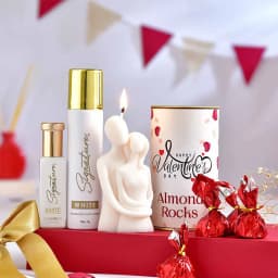 Breathtaking Valentine Fragrance N Choco Treats Hamper 1