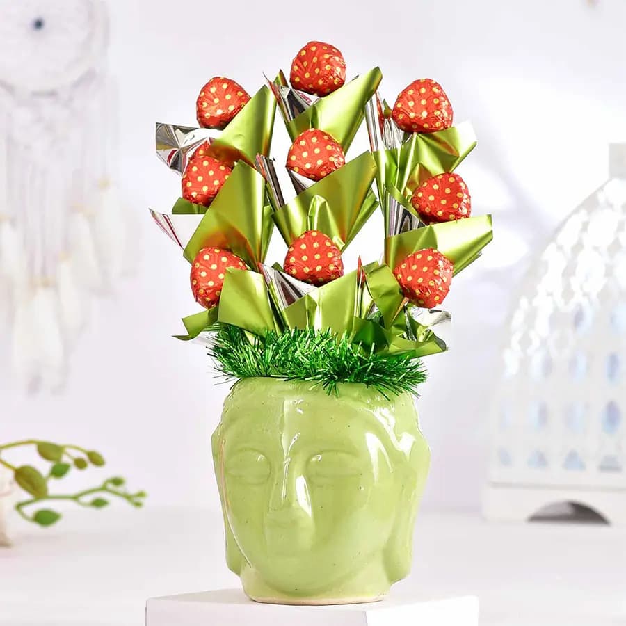 Blissful Buddha Pot Chocolate Arrangement