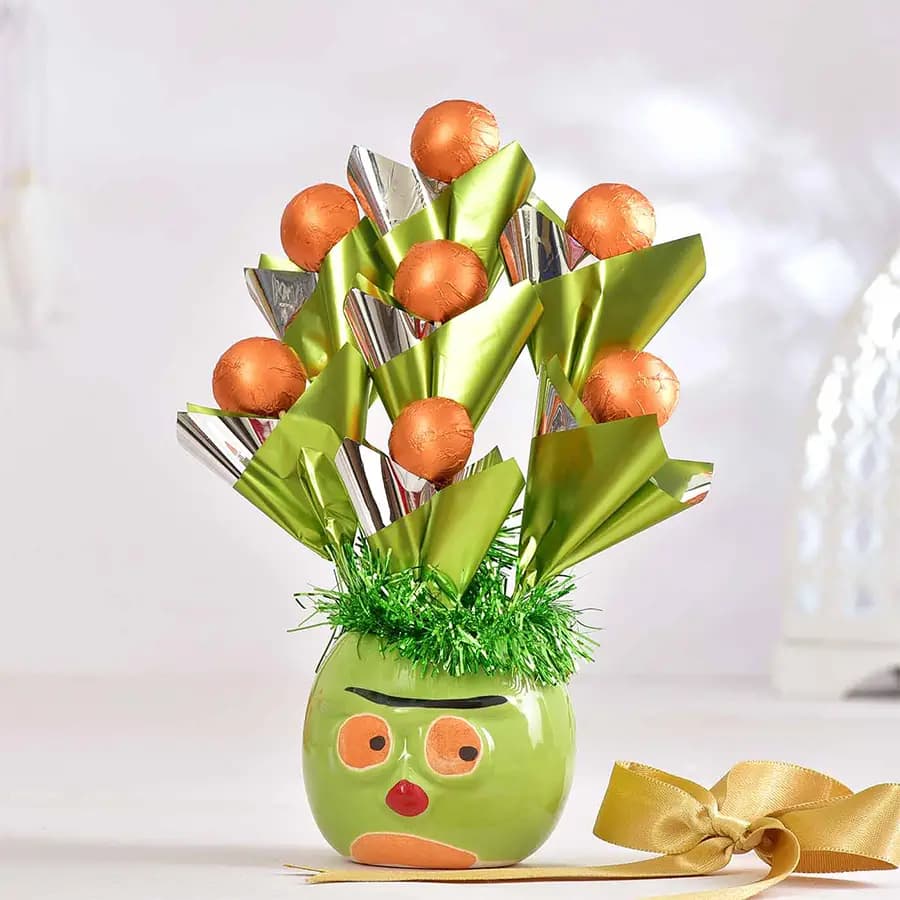 Tempting Handmade Chocolates Pot Arrangement