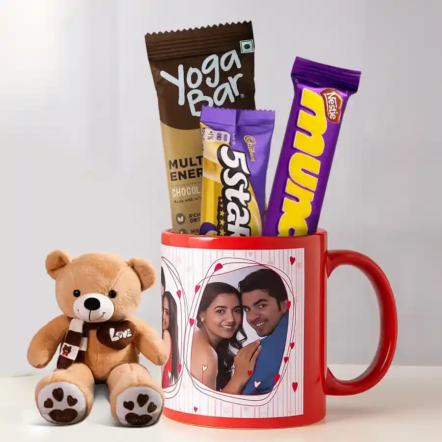 Impressive Customize Mug of Chocolates N Teddy Gift Set