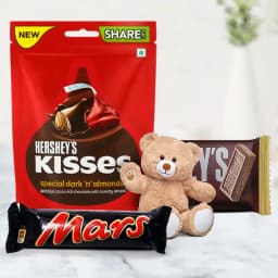 Exquisite Chocolates N Teddy Valentine Combo 1
