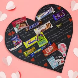 Trendy Heart Shaped Chocolate Message Card 1