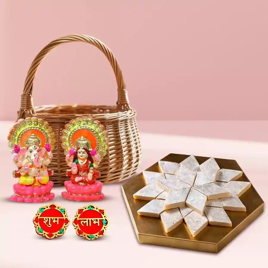 Sacred Laxmi Ganesh Murti n Sweet Treats Set